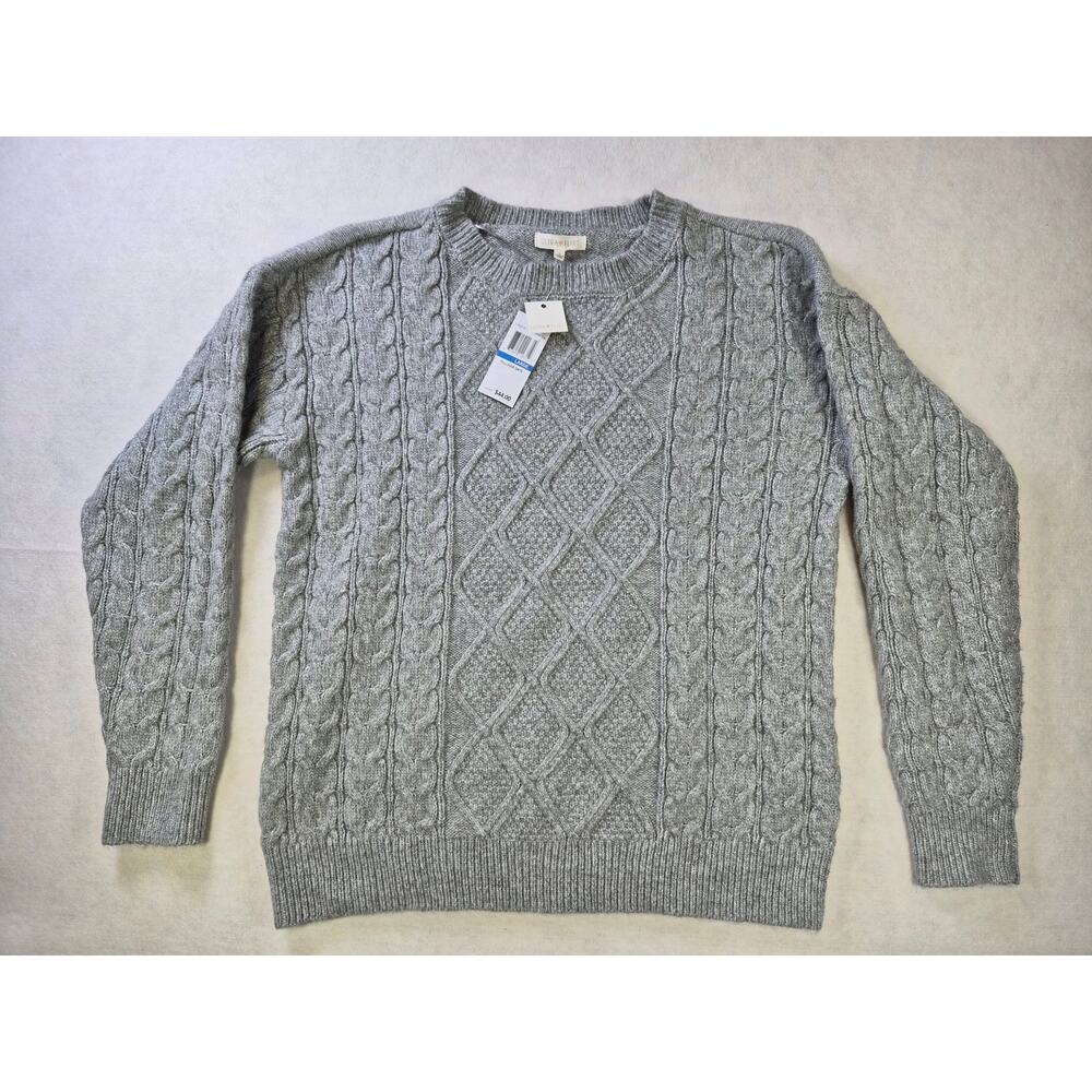 Preppy Cable Knit Sweater Chunky sz L #2198